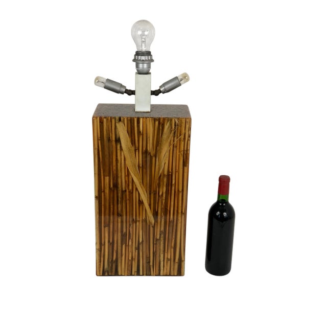 Bamboo Resin Table Lamp by Riccardo Marzi, Italy, 1970s For Sale - Image 4 of 11
