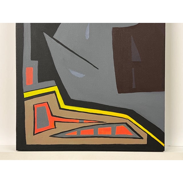 Textile Crying Aztec' Tribal Cartoon Painting on Canvas by Contemporary British Artist 2005 For Sale - Image 7 of 10