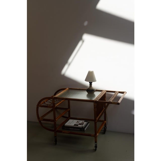 Beige Small Danish Modern Brown Ceramic Table Lamp by Jette Hellerøe, 1960s For Sale - Image 8 of 17