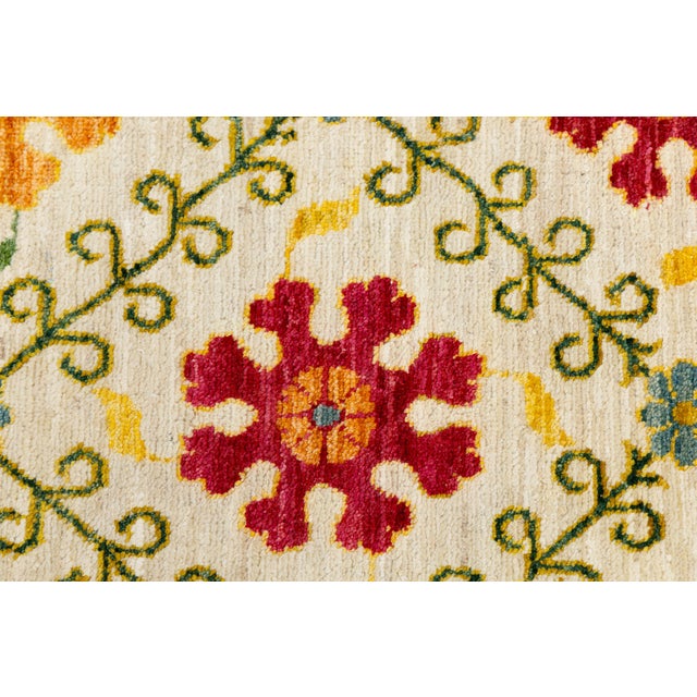 2020s Contemporary Hand-Knotted Wool Suzani Style Area Rug With Floral Trellis Pattern For Sale - Image 5 of 12