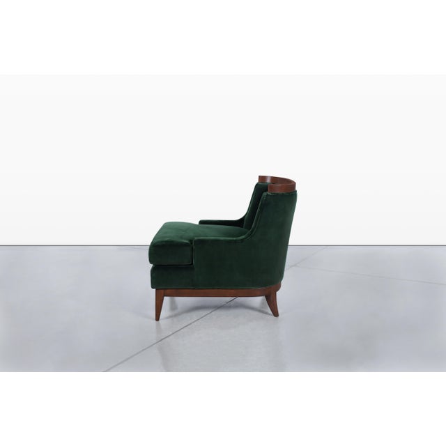 Mid-Century Modern Walnut Lounge Chairs Styled After Erwin Lambeth For Sale - Image 10 of 14