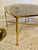 These lovely classic X design brass stools/ benches by Paul McCobb, are in wonderful solid condition. NEW nubby boucle...