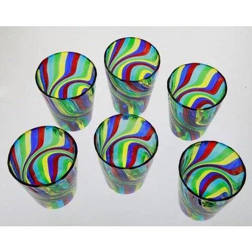 Murano Art Glass Tumblers by Silvio Piattelli, Set of 6 For Sale - Image 10 of 13