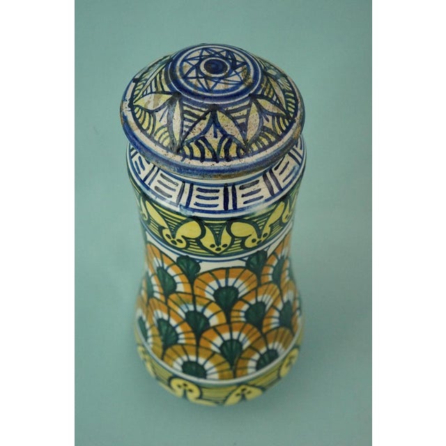 1940s Majolica Ceramic Pharmacy Jar by the Mastro Giorgio Workshop of Gubbio, 1940s For Sale - Image 5 of 18