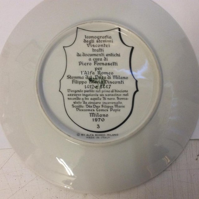 Plates by Piero Fornasetti for Alfa Romeo, 1970, Set of 3 For Sale - Image 6 of 8