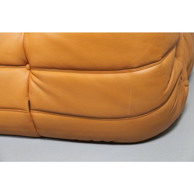 Cognac Leather Togo Sofas by Michel Ducaroy for Ligne Roset, 2010s, Set of 4 For Sale - Image 14 of 18