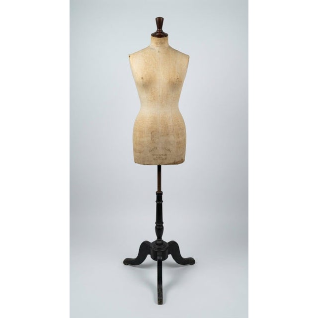 1930s Vintage Haute Couture Tailor's Dummy with Cabaret Base from Stockman Paris, 1930s For Sale - Image 5 of 5