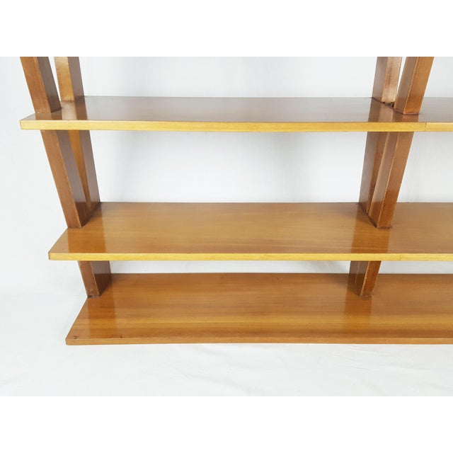 Tan Large Italian Teak Hanging Shelf from Isa, 1950s For Sale - Image 8 of 10