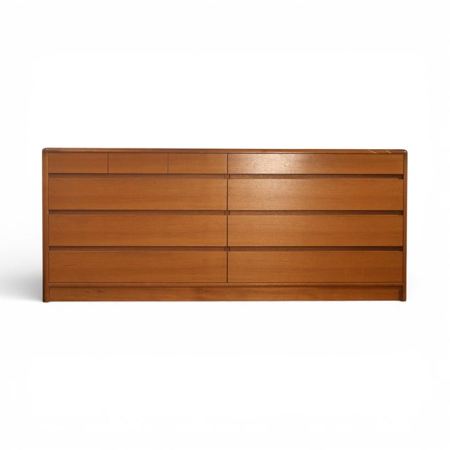 Mid-Century Modern Nordisk Andels-Eksport Vintage Danish Mid Century Modern Lowboy Teak Dresser C. 1970s For Sale - Image 3 of 12