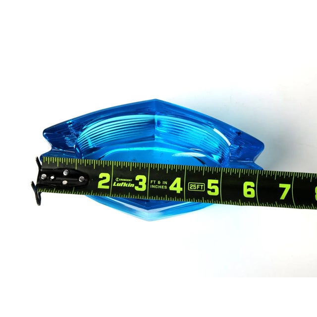 Sky Blue Vintage Sklo Union Blue Glass Ashtray – Czech For Sale - Image 8 of 8