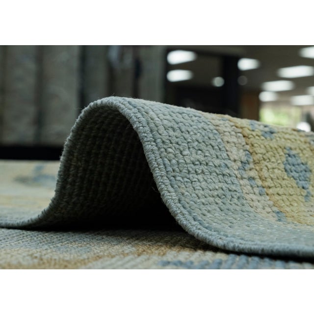 Blue Turkish Oushak Rug 10' x 13'8" #18597 For Sale - Image 8 of 8