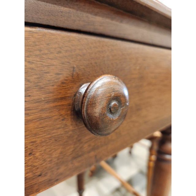 Antique American Turned Leg Side Table For Sale - Image 13 of 18