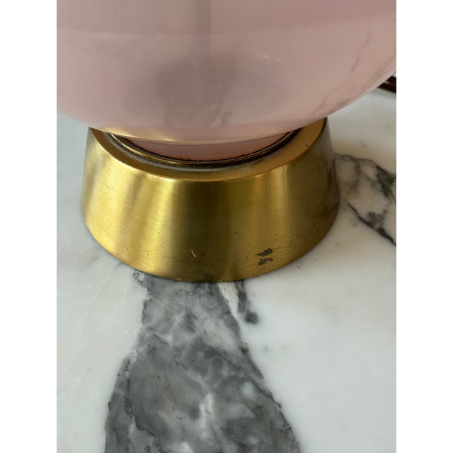 Mid-Century Italian Murano Style Blush Pink Opaline Glass Lamp For Sale - Image 15 of 18