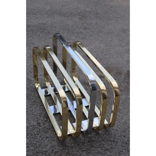 1970s Magazine Rack in Brass from Metalarte, 1970 For Sale - Image 5 of 8