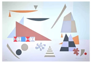 Otto Hofman, Abstract Composition, Screen Print, 1989
