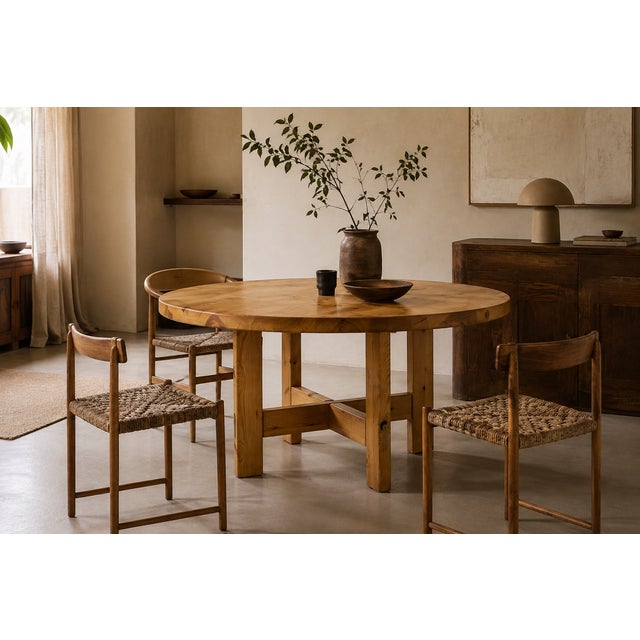 Round rw152 dining table, designed by roland wilhelmsson for karl andersson & söner, huskvarna, sweden. made of solid pine...