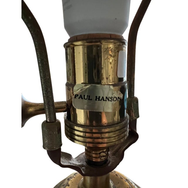 1950s Paul Hanson Crystal & Brass Lamp, Baccarat Style For Sale In Los Angeles - Image 6 of 14