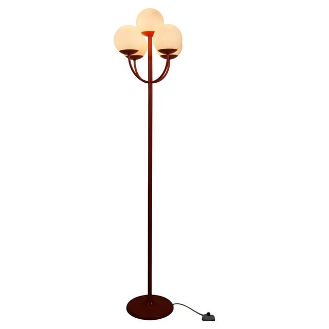 Mid-Century Red and Opaline Glass Floor Lamp by Kaiser, Germany, 1960s For Sale - Image 13 of 13