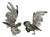 Bronze Cast Roosters in Silver, 1900s, Set of 2 For Sale
