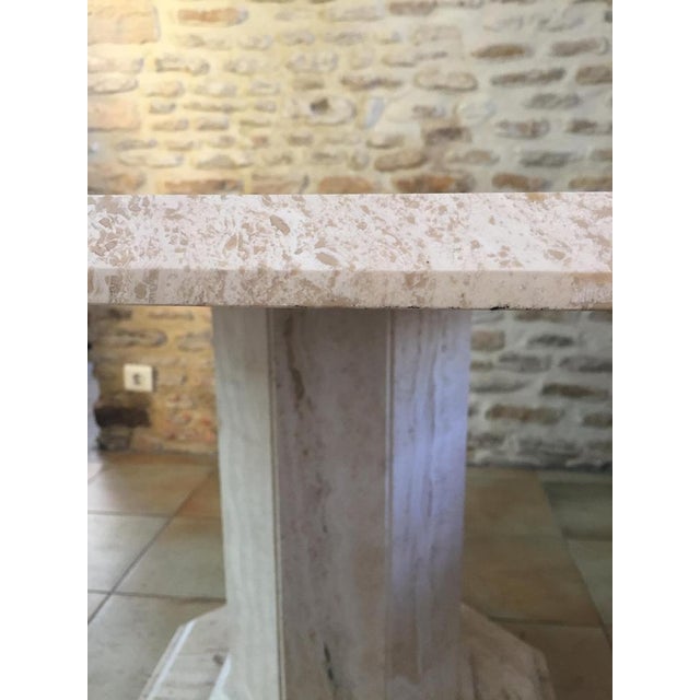 White Italian Travertine Dining Table, 1976 For Sale - Image 8 of 15