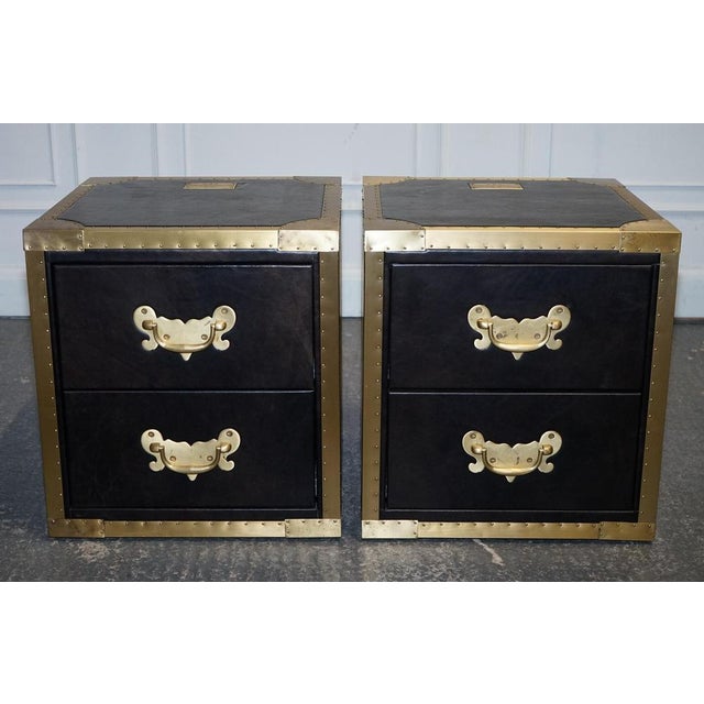 Cumberland Collection Nightstands with Red Velvet Lining from Timothy Oulton, Set of 2 For Sale - Image 3 of 18