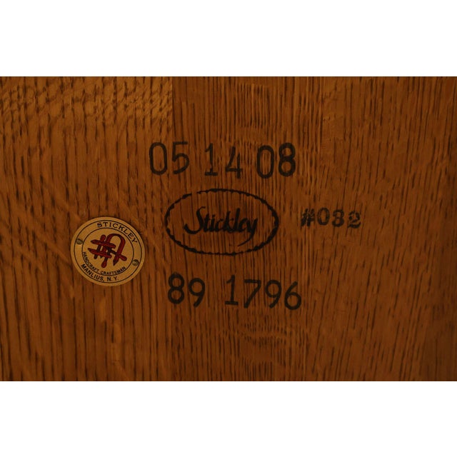 Stickley Mission Collection Harvey Ellis Inlaid Oak Extendable Dining Table For Sale - Image 18 of 18