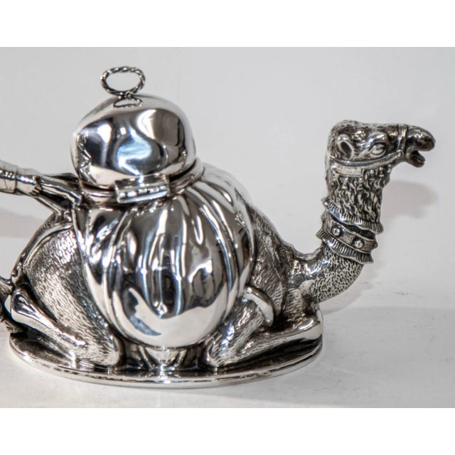 French Silver-Plated Karawan Camel Teapot by Mariage Frères, Paris, 1990s For Sale - Image 4 of 12