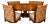 Vanguard Curved Banquette Set and Monumental Inlaid Round Pedestal Dining Table Complete Dining Suite For Sale