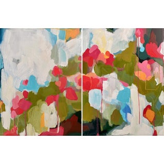 Arc de Fleurs by Leigh Ann Van Fossan | Acrylic and Oil on Canvas Abstract Floral Composition For Sale