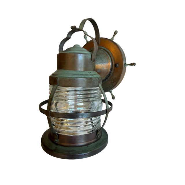 Circa 1930’s Nautical Lantern Copper Porch Light For Sale In Los Angeles - Image 6 of 6