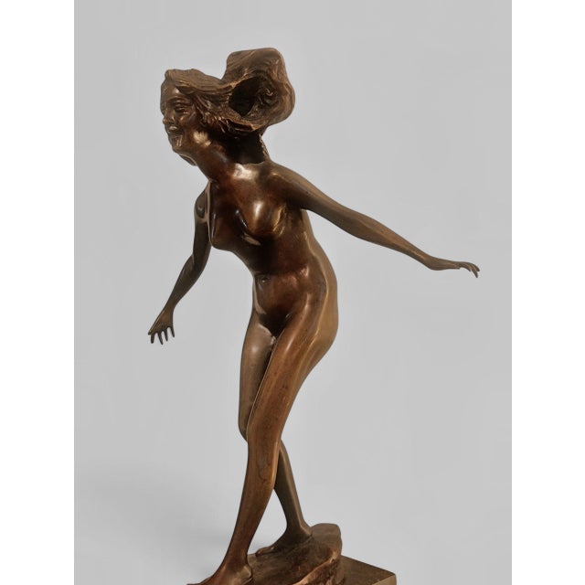 French School, Nude Sculpture, 1910, Bronze and Marble For Sale - Image 10 of 15