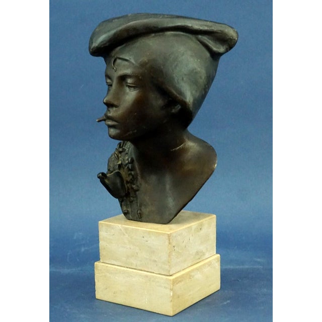 19th Century Bronze Bust Sculpture of Child by Achille d'Orsi, Italy For Sale - Image 3 of 18