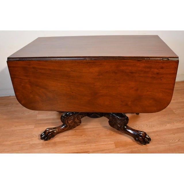 1890s Antique American Empire Mahogany Drop-Leaf Breakfast Table For Sale - Image 15 of 18