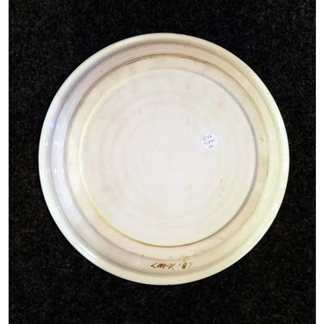 Modern Carole Moses Harman Hand-Painted Pottery Dish, Arctic Char, Dated 1987 For Sale - Image 3 of 6