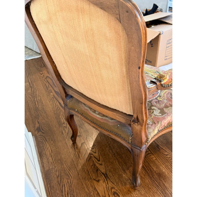 Antique Jacobean Needlepoint Chair For Sale - Image 4 of 7