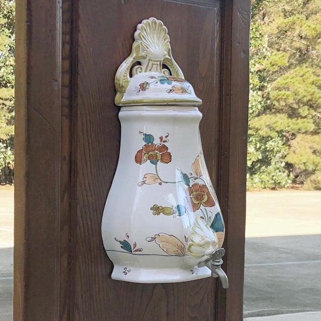 19th Century Country French Fountain With Porcelain Reservoir & Basin For Sale - Image 10 of 13