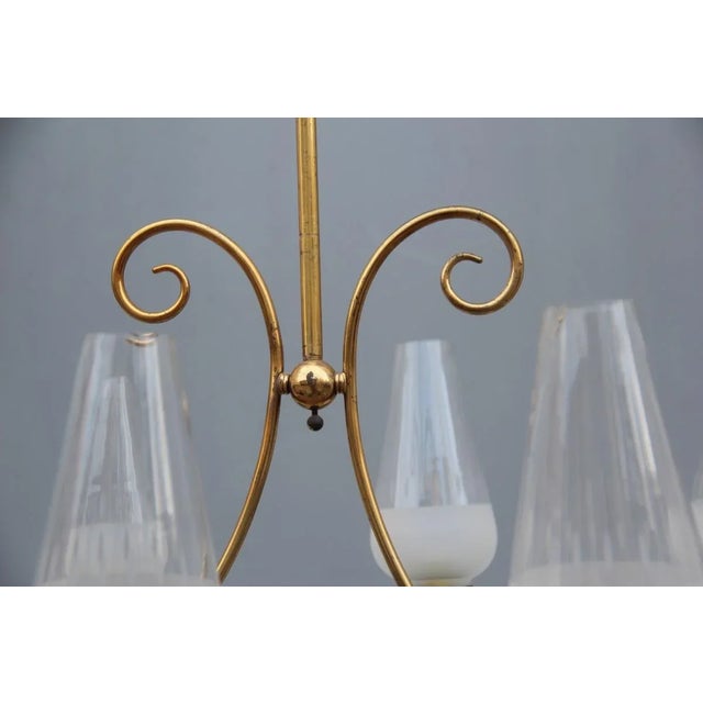 Mid-Century Italian Brass Chandelier, 1950s For Sale - Image 9 of 12