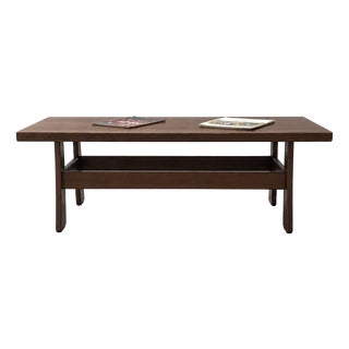 Vintage Scandinavian Coffee Table in Dark Wood, 1970s For Sale