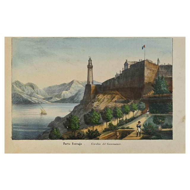 Various Artists, Porto Ferrajo, Lithograph, 1862 For Sale