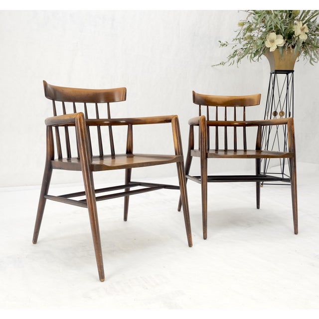 Pair of Paul McCobb Solid Birch Round Back Barrel Shape Arm Chairs For Sale - Image 16 of 17