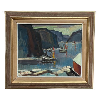 Henning, Sailing Boats, 1960s, Oil on Canvas, Framed For Sale