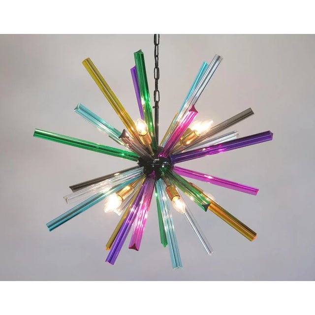 Mariangela Model Crystal Prism Sputnik Ceiling Light by Multicolor Glasses, 1990s For Sale - Image 9 of 12