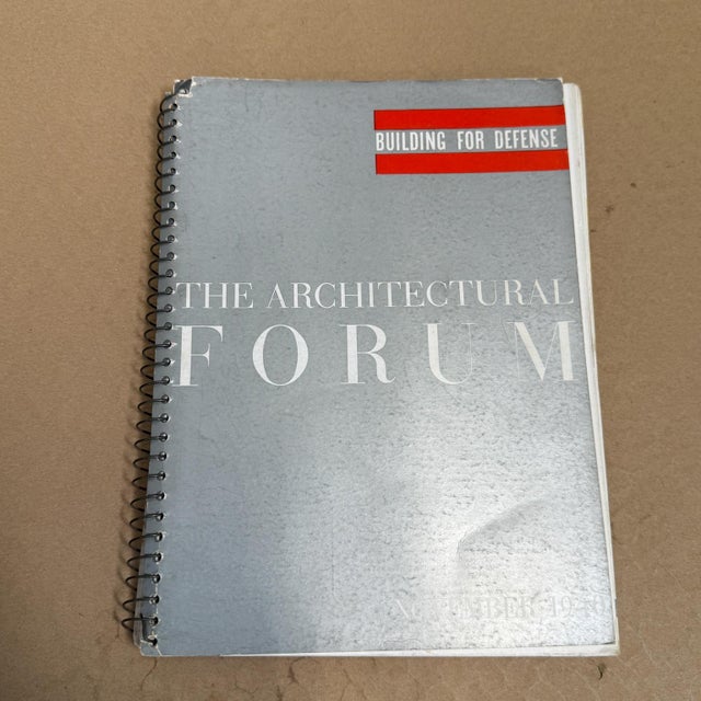 The Architectural Forum November 1940 building for defense spiral bound magazine of building and architecture 9.25 W x...
