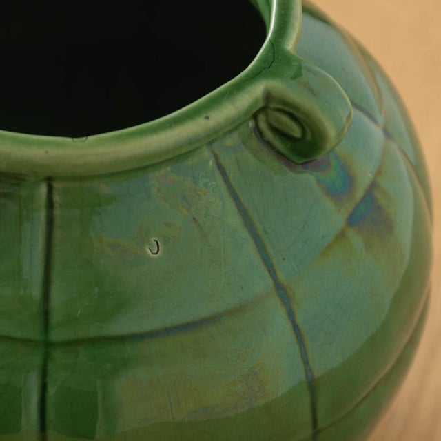 Ceramic 1960s French Green Ceramic Vase For Sale - Image 7 of 11