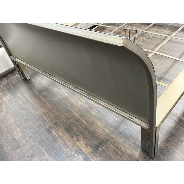 Queen Size Industrial Steel Bed Frame For Sale - Image 12 of 12