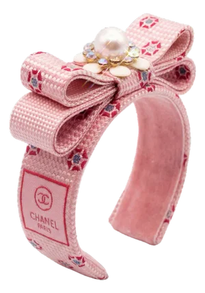 Chanel CC Grenadine Vintage Silk Necktie Cuff Bracelet