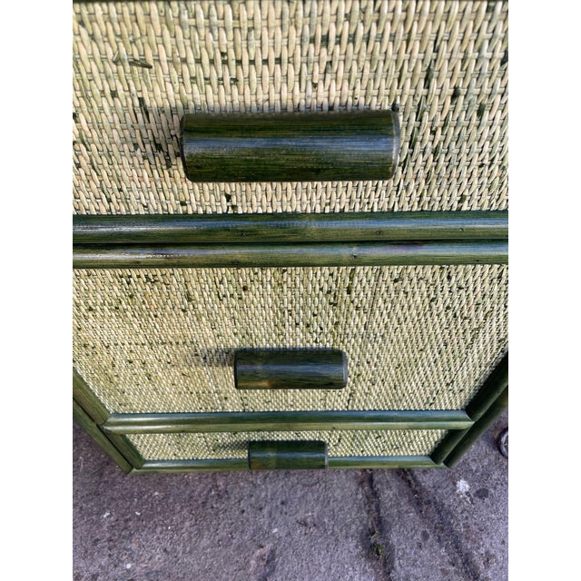 Green Rattan Desk, 1960s For Sale - Image 4 of 14