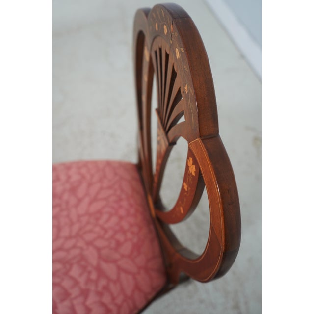 Pair of Vintage Mahogany Federal Style Inlaid Shield Back Chairs For Sale - Image 14 of 18