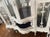 Mid 19th Century 19th Century English Antique Ornate Carved White Display Cabinet With Curved Glass For Sale - Image 5 of 8