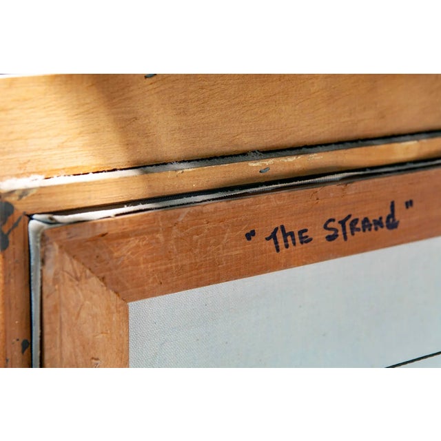 Wood Late 20th Century Modern Coastal Scene Oil Painting "The Strand" by Meisenholder For Sale - Image 7 of 8
